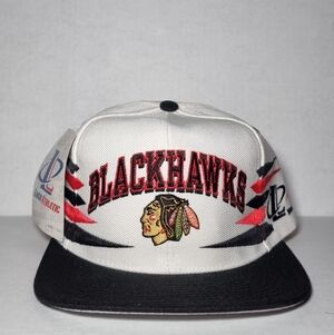 RARE NWT Vintage 90s Chicago Blackhawks Logo Athletics Hat Cap Snapback Mint 🔥